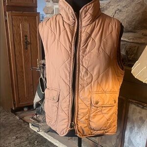 Women's reversible Quilted Vest - Light Brown/sherpa